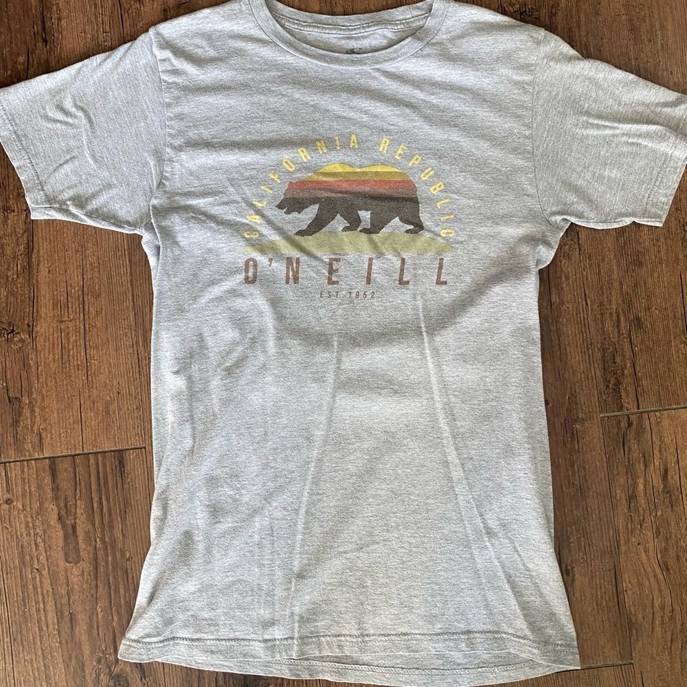 O'Neill Gray Short Sleeve Tee Casual Cotton Small